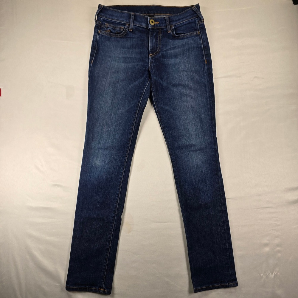 True Religion Womens Slim Straight Leg Jeans Dark Wash Size 26 Made in USA